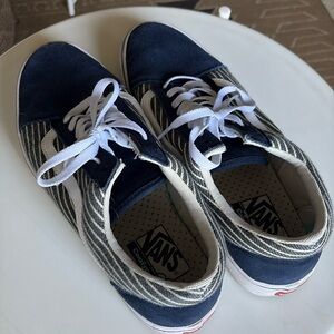 Vans Navy and White Athletic Shoes